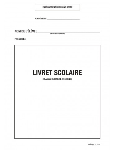 5712200Z Livret scolaire collège