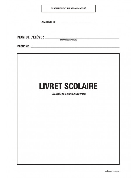 5712200Z Livret scolaire collège