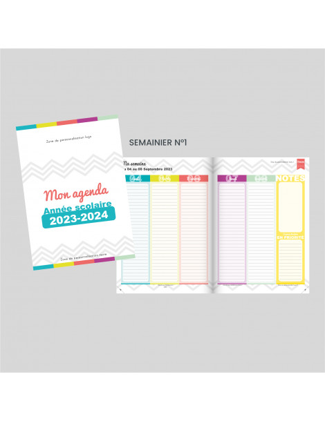 Agenda-carnet couleur 16 x 24 cm