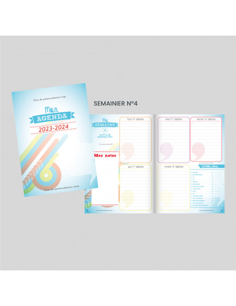 Agenda-carnet couleur 16 x 24 cm