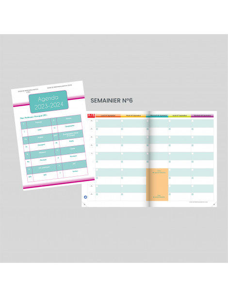 Agenda-carnet couleur 16 x 24 cm