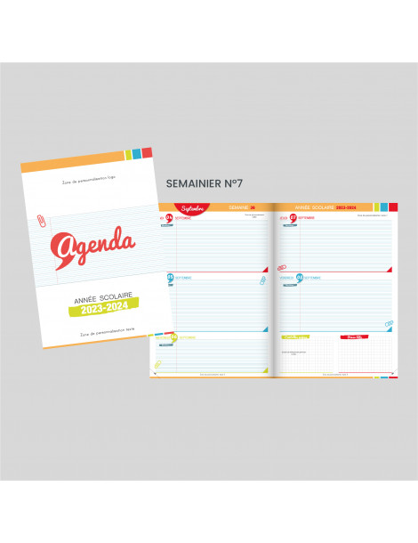 Agenda-carnet couleur 16 x 24 cm