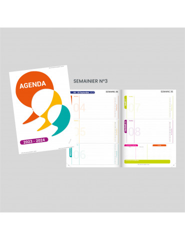 Agenda-carnet couleur 21 x 25 cm