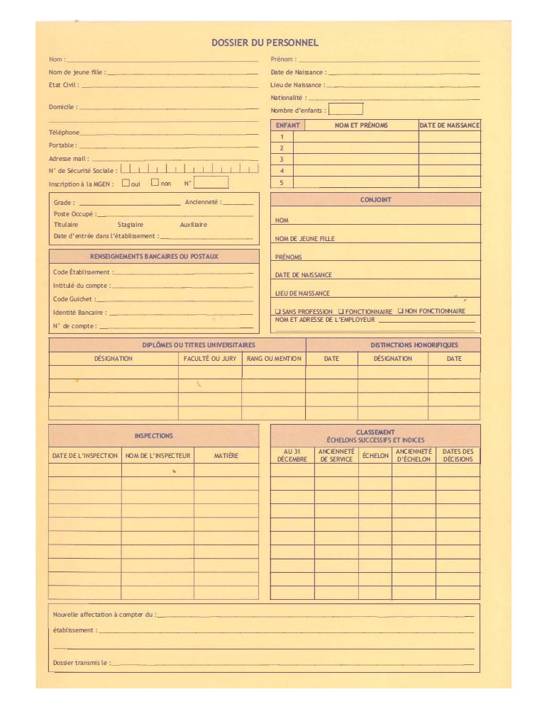 KD-DSP Dossier du personnel