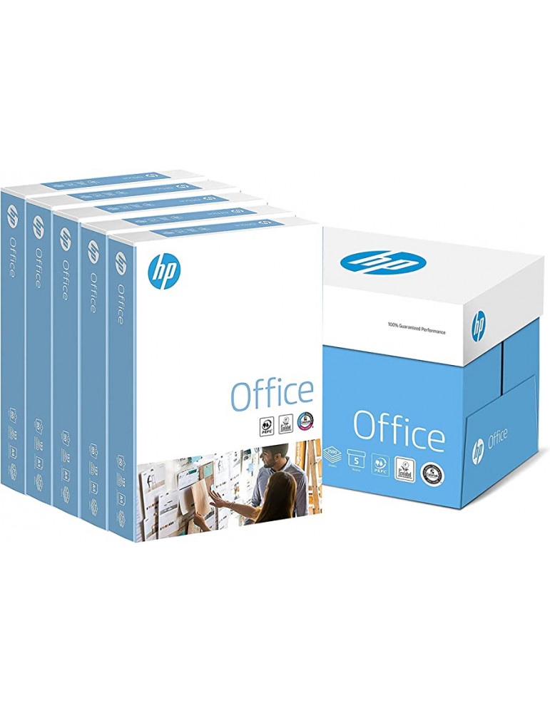 Carton de 5 ramettes 500 feuilles blanches HP OFFICE A4 - 80g