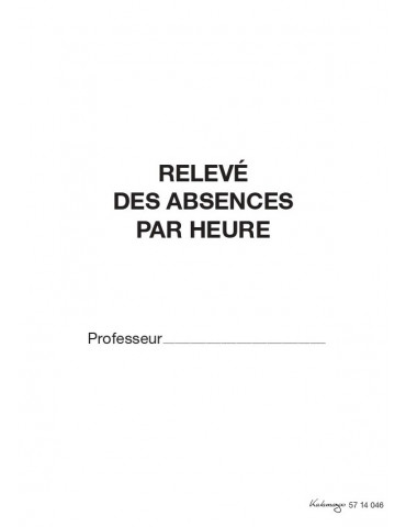 5714046Z Carnet de relevés des absences par heure