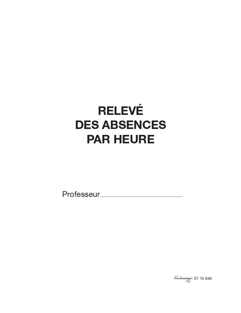 5714046Z Carnet de relevés des absences par heure