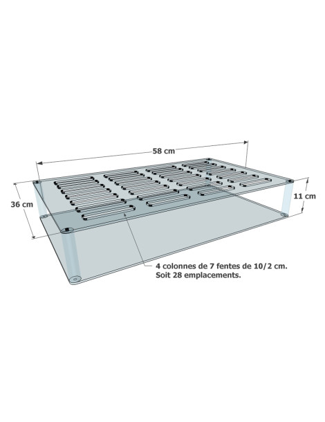 Plateau plexi pour dépot de portables