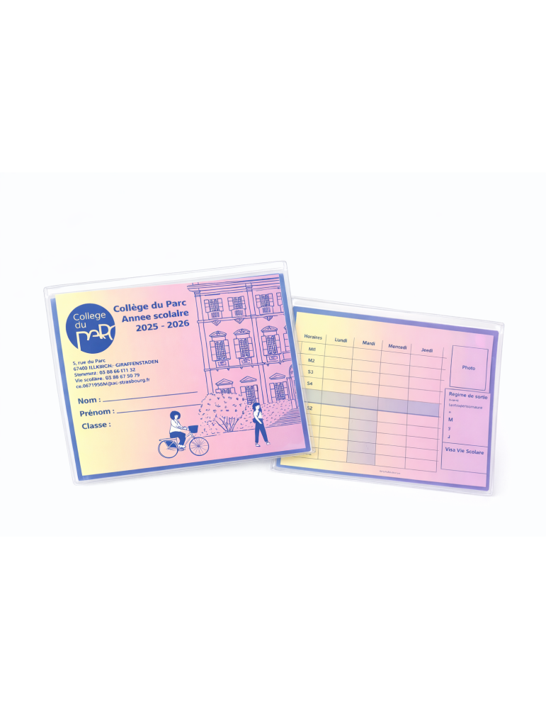 Pack Carte personnalisée en matière indéchirable + étui PVC