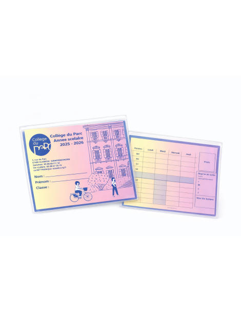 Pack Carte personnalisée en matière indéchirable + étui PVC