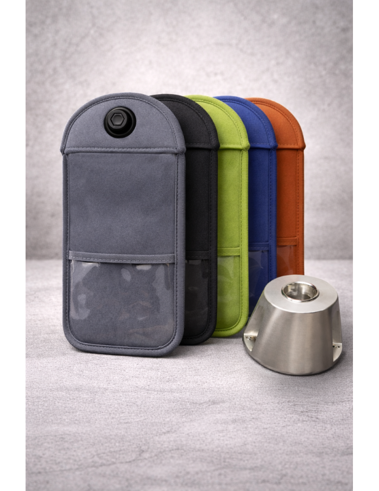 Pack Pochette téléphone anti-ondes + base magnétique