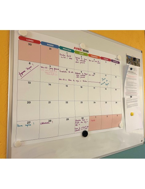 Calendrier mural grand format (A1) pour la classe