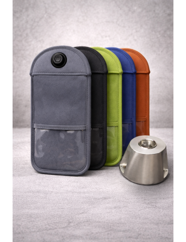 Base magnétique sécurisée pour pochette téléphone