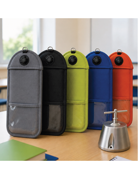 Pack Pochette téléphone anti-ondes + base magnétique sécurisée