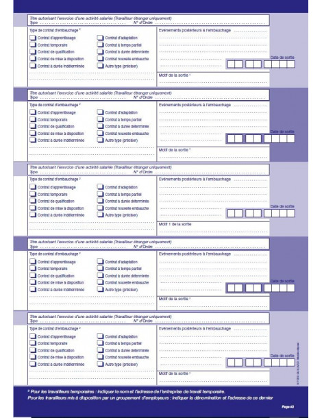 Registre du personnel