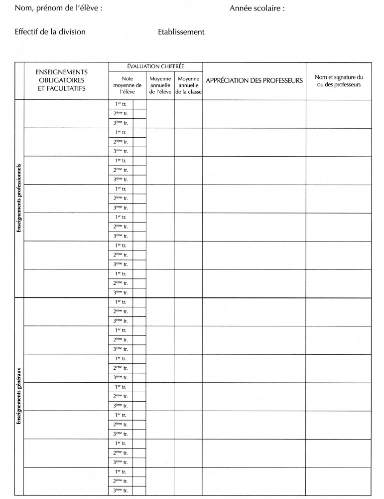 Cahier redoublant - Bac Pro