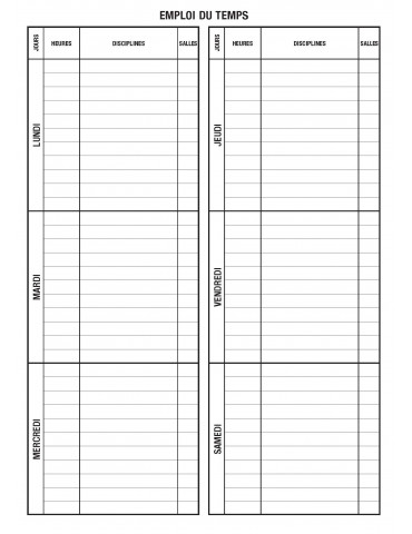 Cahier de textes de groupe avec notes et absence