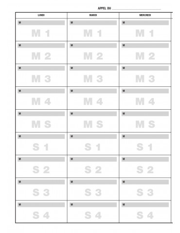 Cahier d'absences par classe