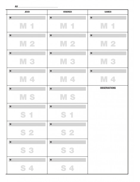 Cahier d'absences par classe