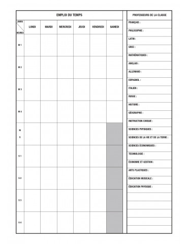 Cahier d'absences par classe