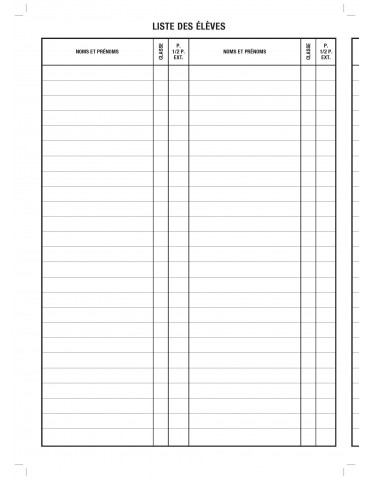 Cahier de textes de groupe avec notes et absence