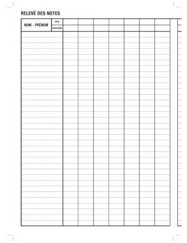 Cahier de textes de groupe avec notes et absence