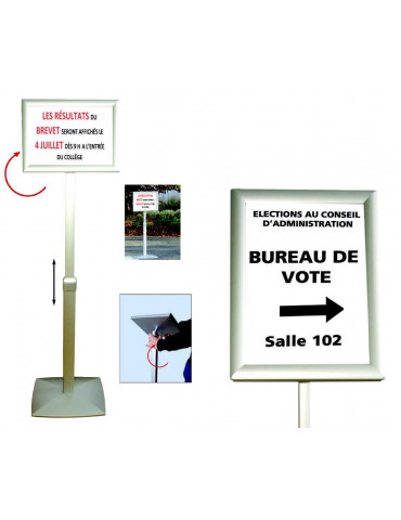 Porte message sur pied modulable - format A3