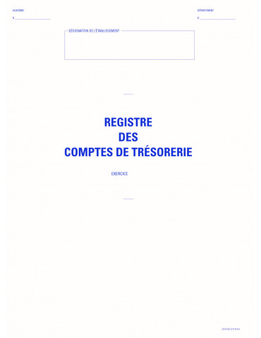 Registre des comptes de trésorerie