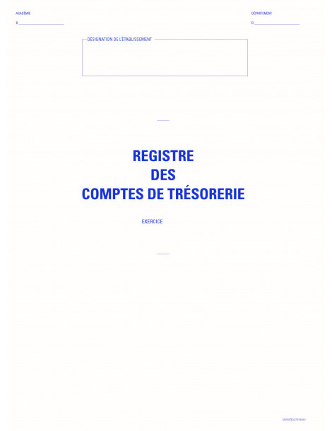 Registre des comptes de trésorerie