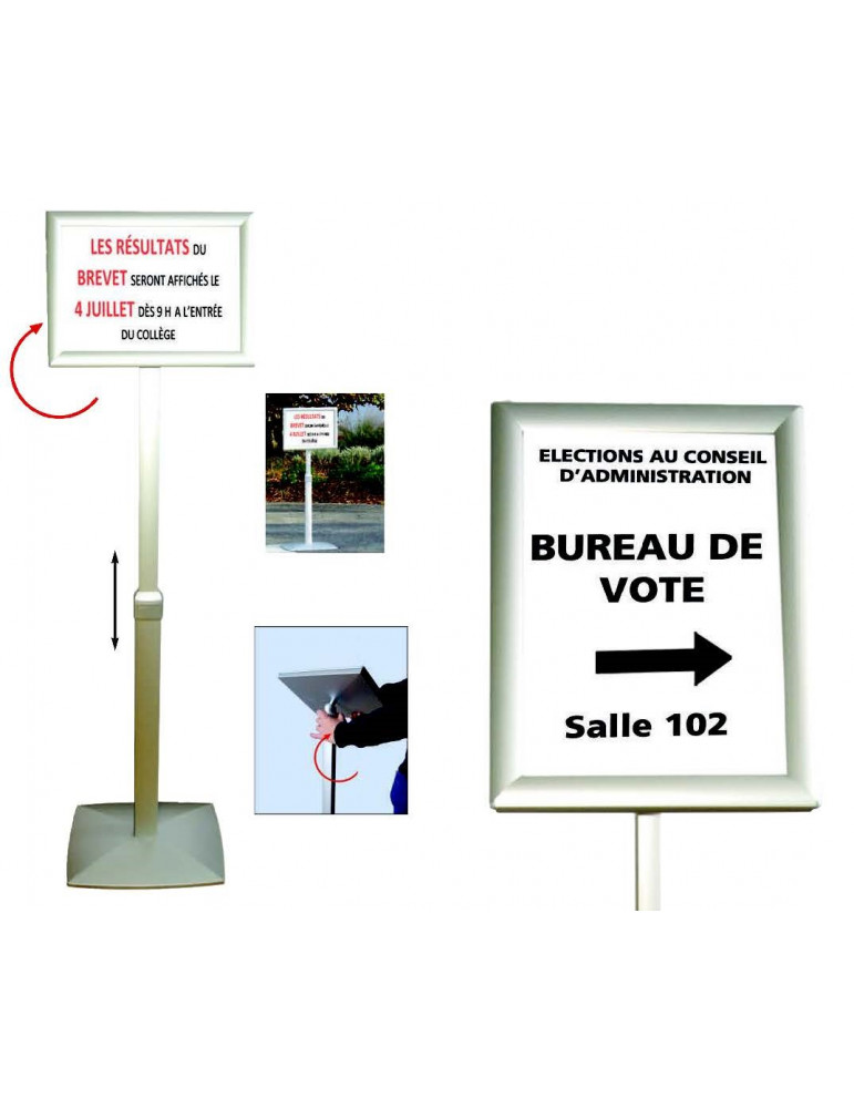 Porte-message sur pied modulable - format A4