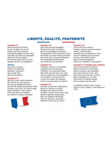 Affiche des paroles de la Marseillaise