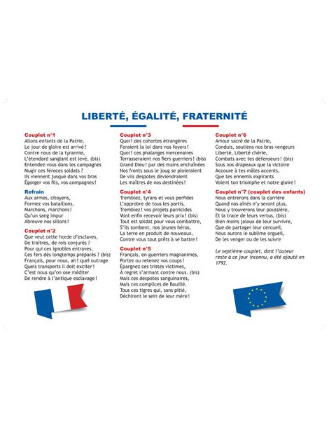Affiche des paroles de la Marseillaise