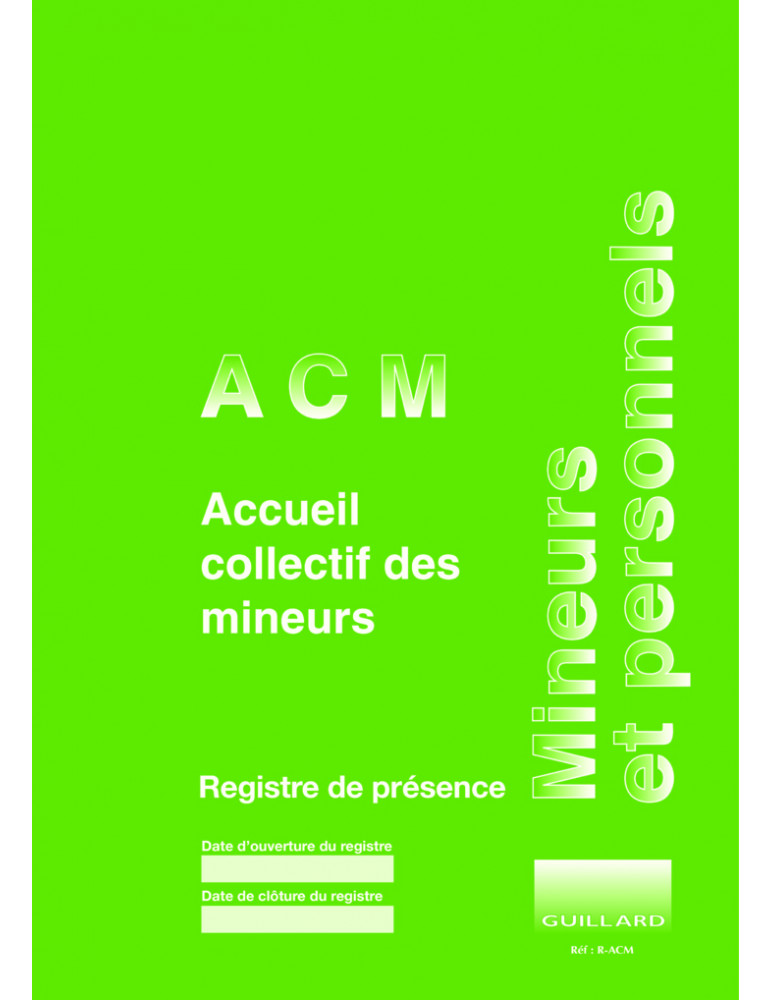 Registre de présence en accueil collectif des mineurs