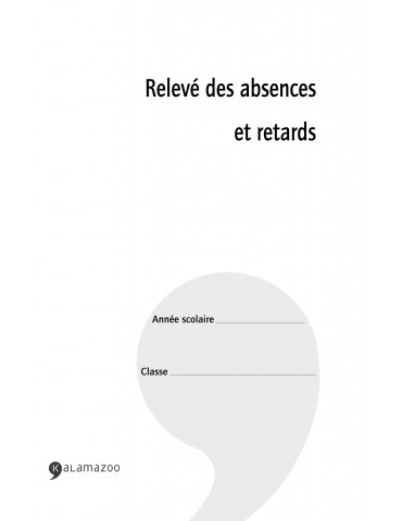 KA-CARC2 Carnet de relevés des absences/retards autocopiant de la classe