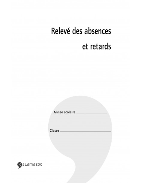 KA-CARC2 Carnet de relevés des absences/retards autocopiant de la classe