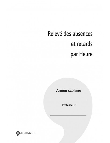 Carnet de relevés des absences / retards - 100 feuillets simples