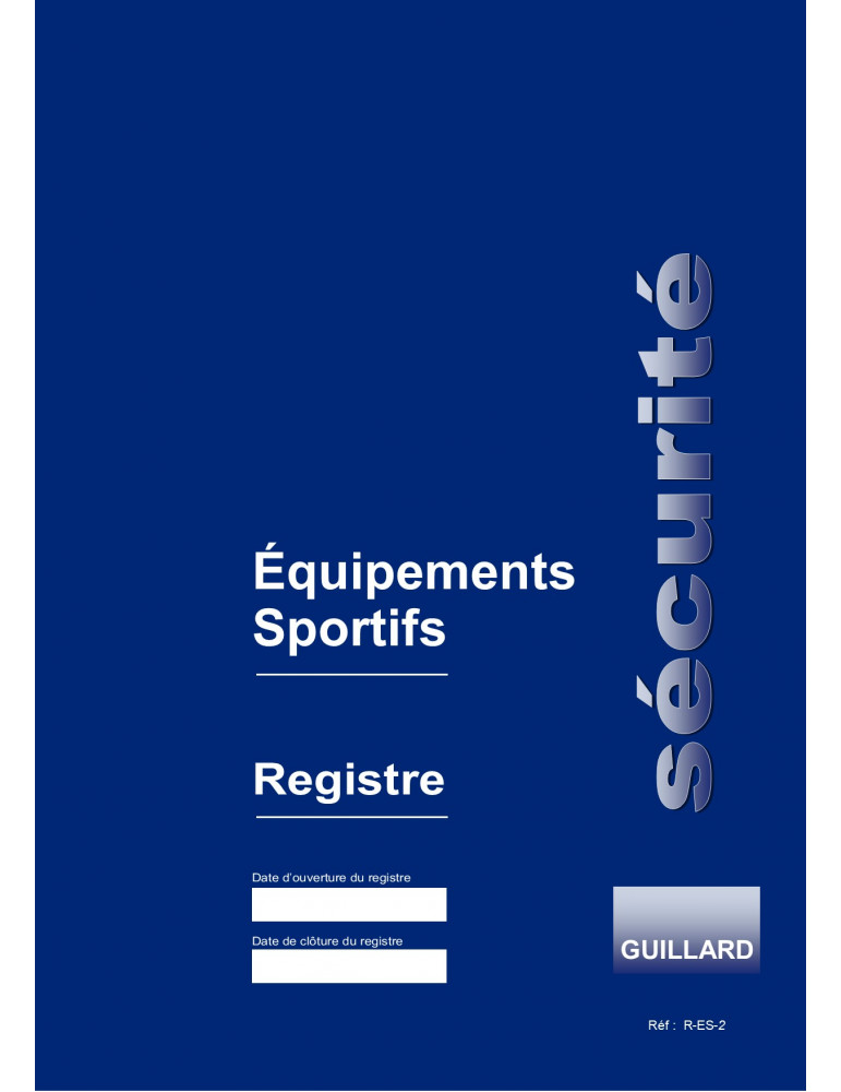 Registre de sécurité des équipements sportifs