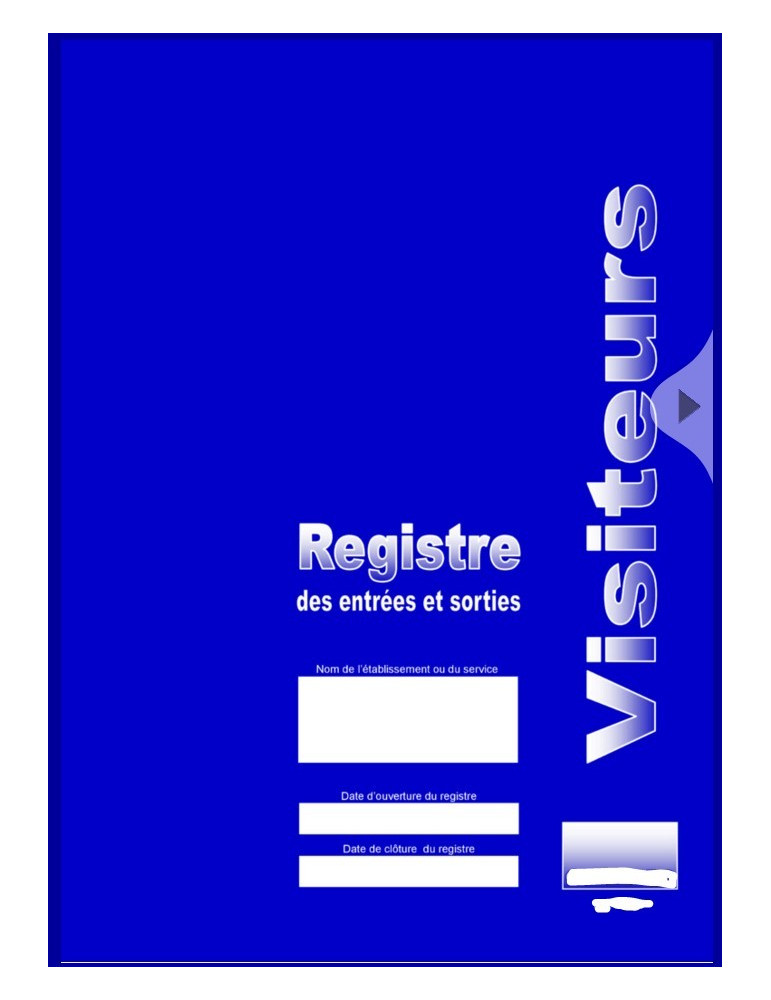 Registre des Entrées / Sorties Visiteur