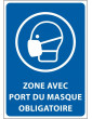 Panneau  - Zone avec port du masque obligatoire