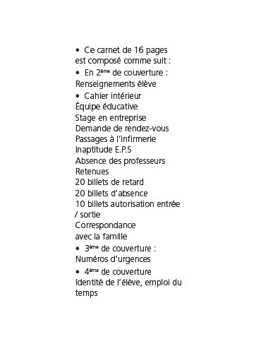 KC-CNL Carnet de correspondance spécial Lycée