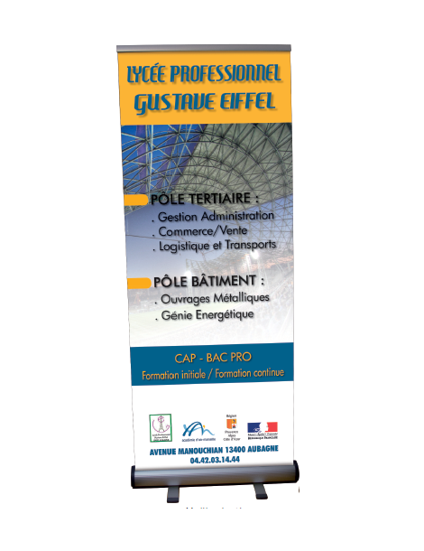 Pied enrouleur "Roll-up" pour Kakémono