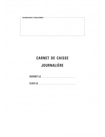 KD-CAISSE Carnet de caisse journalière