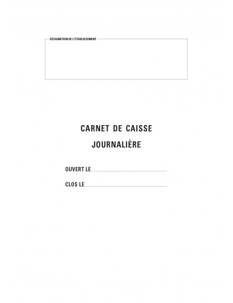 KD-CAISSE Carnet de caisse journalière