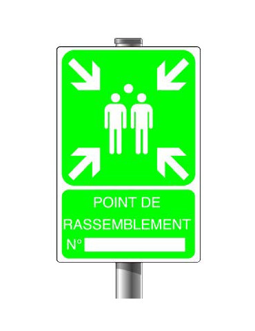 Panneau "Point de rassemblement" sur poteau