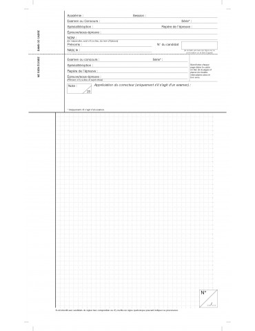 KD-CE-EN4INT Intercalaire pour Copie d'examen modèle EN